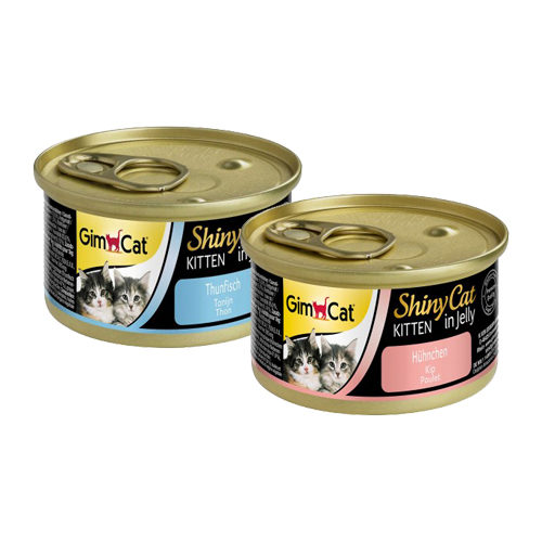 GimCat ShinyCat Jelly Kittenfutter - Dosen - Huhn - 24 x 70 g von Gimcat