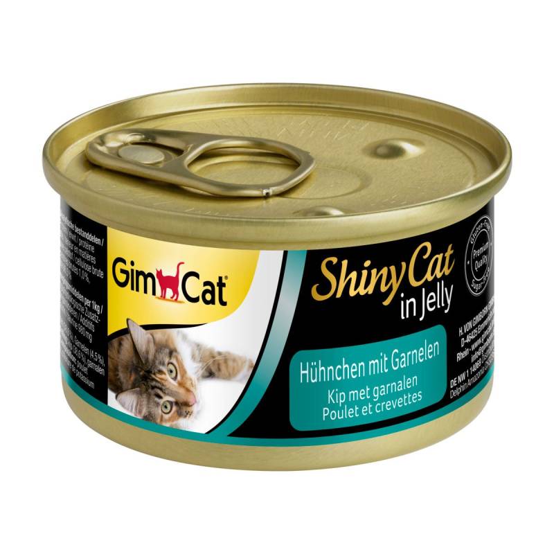 GimCat ShinyCat in Jelly 24x70g Hühnchen mit Garnelen von Gimcat