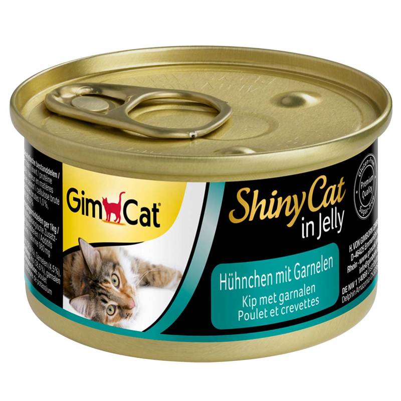 GimCat ShinyCat in Jelly 24x70g Hühnchen mit Garnelen von Gimcat