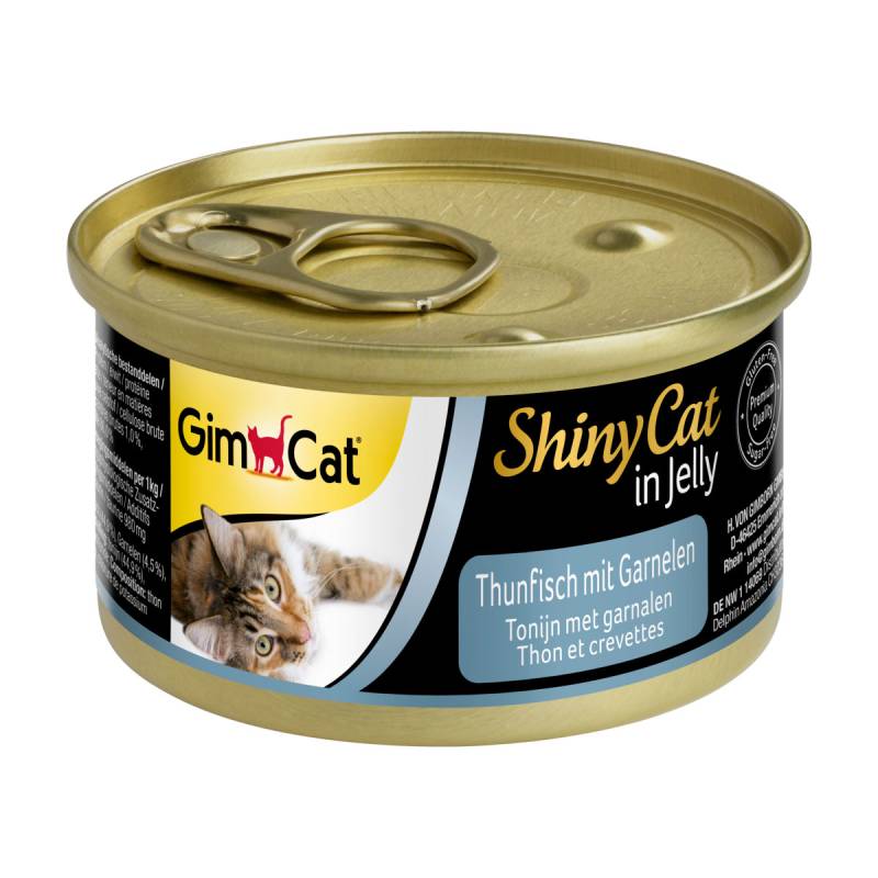 GimCat ShinyCat in Jelly 24x70g Thunfisch mit Garnelen von Gimcat