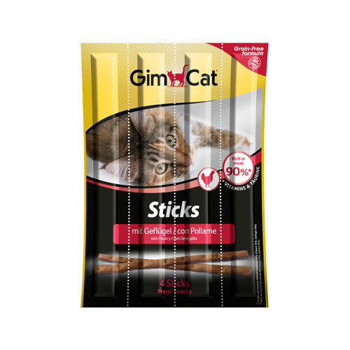 GimCat Sticks - Lamm & Geflügel - 16 Stück (4 x 4 Stück) von Gimcat