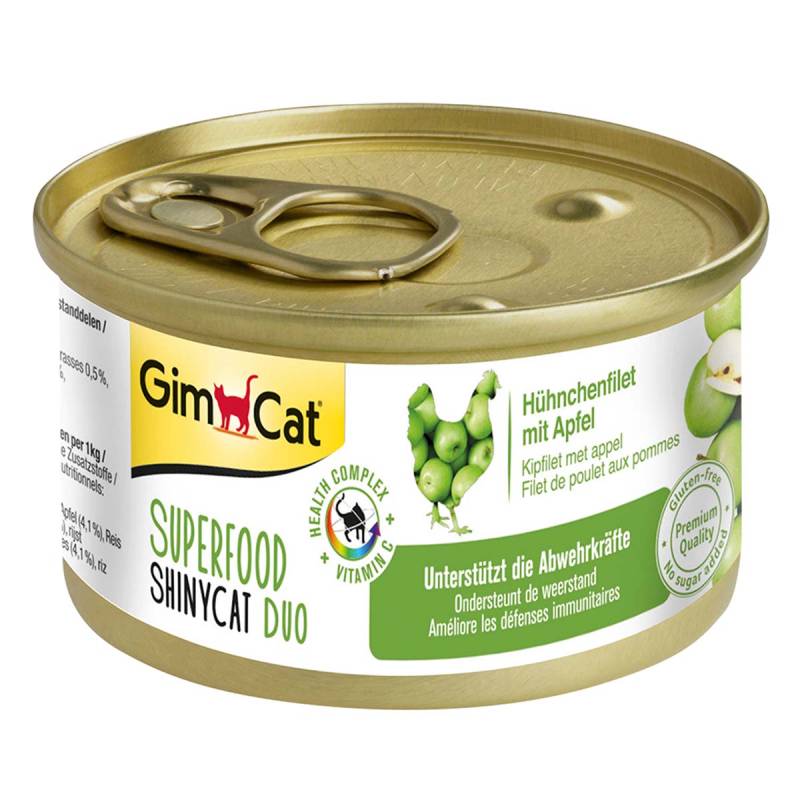 GimCat Superfood ShinyCat Duo Hühnchenfilet mit Äpfeln 24x70g von Gimcat