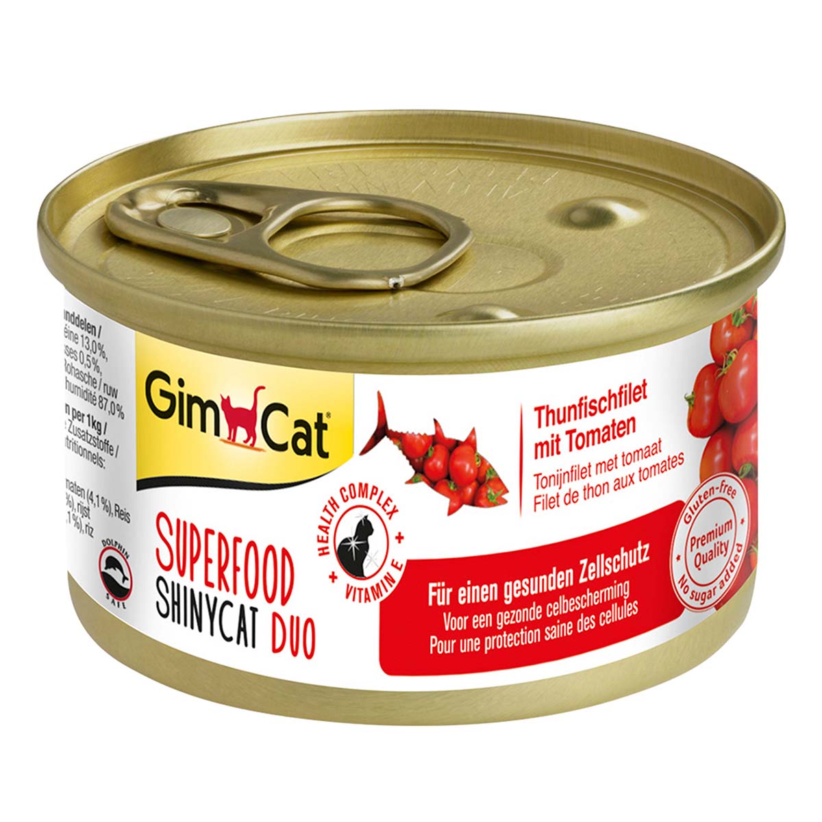 GimCat Superfood ShinyCat Duo Thunfischfilet mit Tomaten 24x70g von Gimcat