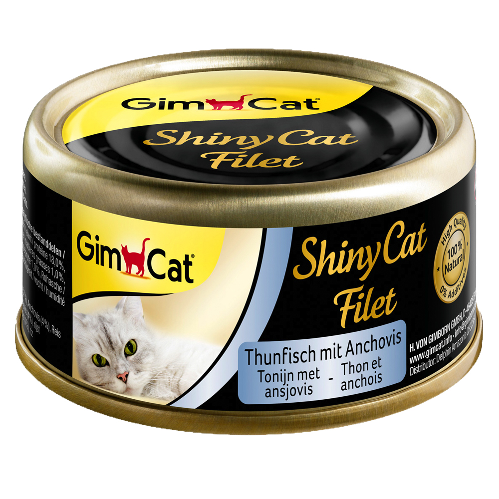 Sparpaket GimCat ShinyCat Filet Dose 12 x 70 g - Thunfisch & Anchovis von Gimcat