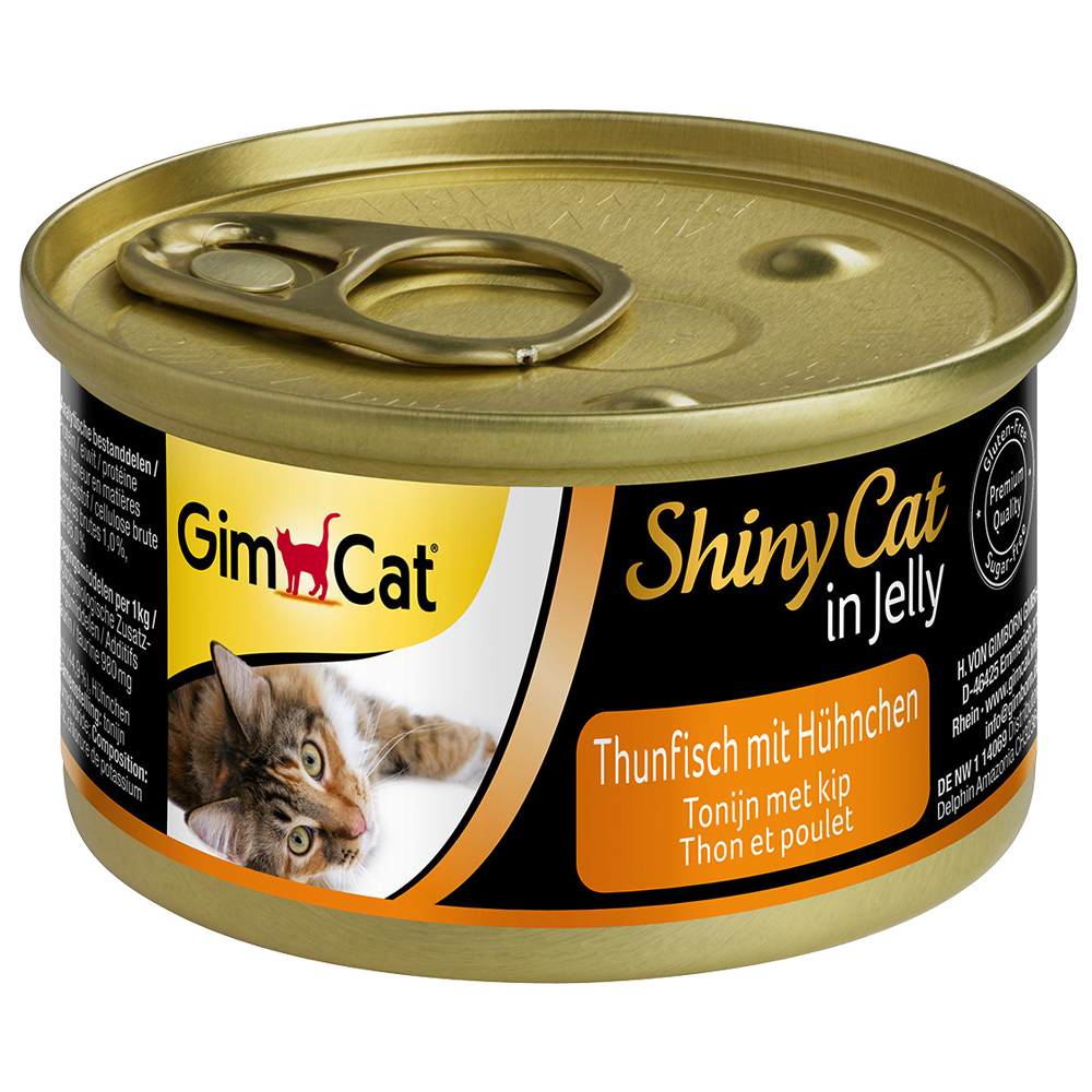 Sparpaket GimCat ShinyCat Jelly 24 x 70 g - Thunfisch & Hühnchen von Gimcat
