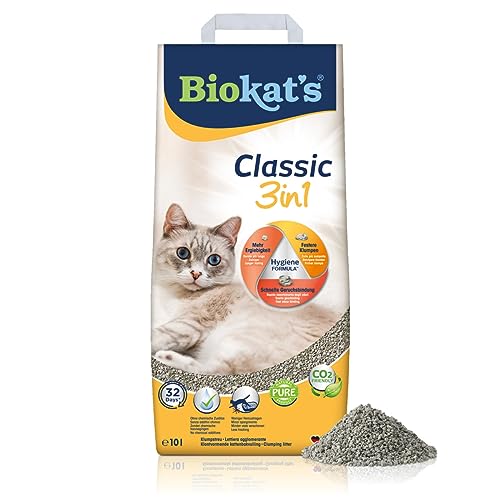 Biokat's Classic 3in1 ohne Duft - Klumpende Katzenstreu mit 3 unterschiedlichen Korngrößen - 1 Sack (1 x 10 L) von Biokat's