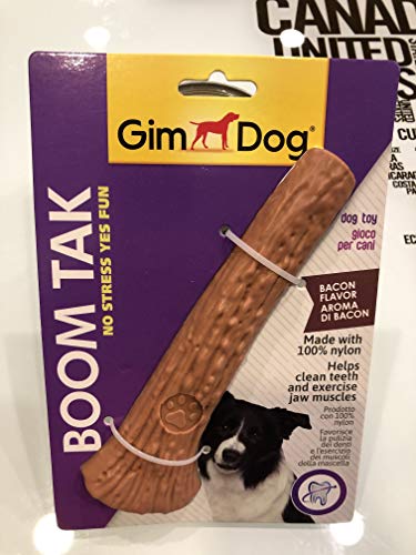 GimDog Boom Tak Horn mit Bacon-Aroma für Hunde zum Kauen (L 19 cm) von Gimdog