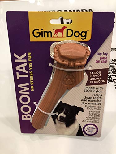 GimDog Boom Tak Horn mit Bacon Aroma für Hunde zum Kauen (M 16 cm) von Gimdog