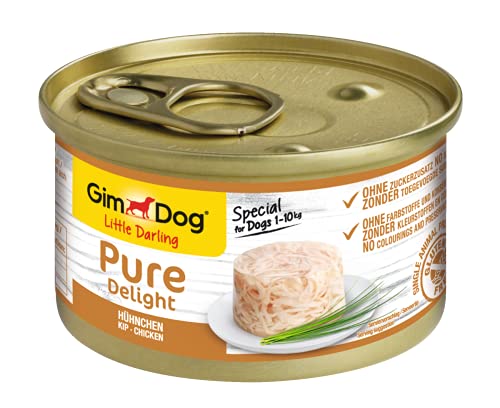 GimDog Pure Delight Hühnchen - Proteinreicher Hundesnack mit zartem Fleisch in köstlichem Gelee - 18 Dosen (18 x 150 g) von Gimdog