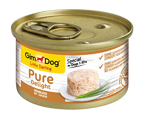 GimDog Pure Delight Hühnchen - Proteinreicher Hundesnack mit zartem Fleisch in köstlichem Gelee - 12 Dosen (12 x 85 g) von Gimdog