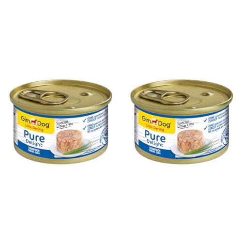 GimDog Pure Delight Thunfisch - Proteinreicher Hundesnack mit zartem Fisch in köstlichem Gelee - 12 Dosen (12 x 85 g) (Packung mit 2) von Gimdog