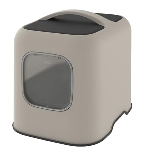 Gimcat Smart Olympia Geschlossene Katzentoilette mit Tür mit Magnetverschluss Toilette für Katzen (Beige) von Gimdog