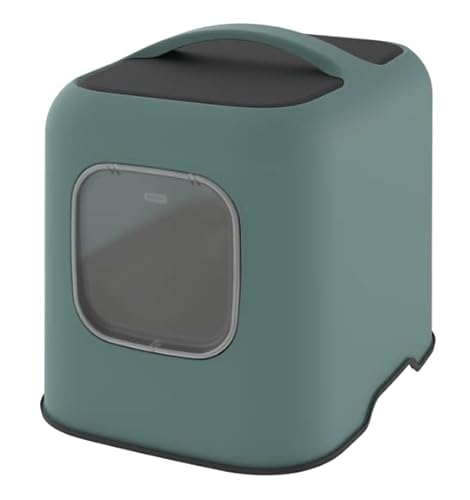 Gimcat Smart Olympia Geschlossene Katzentoilette mit Tür mit Magnetverschluss Toilette für Katzen (Grün) von Gimdog