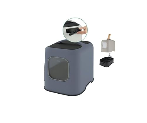 Gimcat Smart Olympia Katzentoilette mit Tür mit Magnetverschluss, Katzentoilette (blau) von Gimdog
