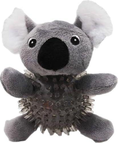 Gimdog Allspikes Spielzeug für Hunde, Plüschtier mit TPR-Ball, 2-in-1-Spielzeug, mit Quietscher, Zahnreinigung (Koala) von Gimdog