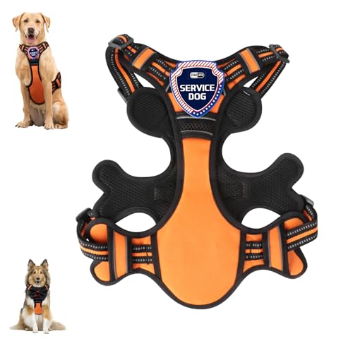 Gimilife Hundegeschirr, verstellbar, reflektierend, kein Ziehen, Hundegeschirr mit Abzeichen und Fliege für Welpen, kleine, mittelgroße und große Hunde Gimilife Hundegeschirr, verstellbar, reflektierend, kein Ziehen, Hundegeschirr mit Abzeichen und Fliege für Welpen, kleine, mittelgroße und große Hunde von Gimilife