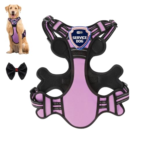 Gimilife Hundegeschirr, verstellbar, reflektierend, kein Ziehen, Hundegeschirr mit Abzeichen und Fliege für Welpen, kleine, mittelgroße und große Hunde Gimilife Hundegeschirr, verstellbar, reflektierend, kein Ziehen, Hundegeschirr mit Abzeichen und Fliege für Welpen, kleine, mittelgroße und große Hunde von Gimilife