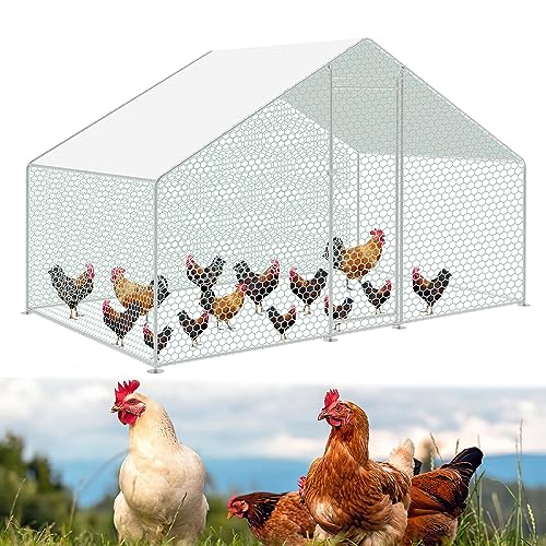 Gimisgu Hühnerstall Freilaufgehege mit Schloss, XL3x2x2m Verzinkter Stahl Kleintierstall Hühnerhaus Dach Geflügelstall mit Sonnenschutzdach und Tür, Stabilem Stahlrahmen Gimisgu Hühnerstall Freilaufgehege mit Schloss, XL3x2x2m Verzinkter Stahl Kleintierstall Hühnerhaus Dach Geflügelstall mit Sonnenschutzdach und Tür, Stabilem Stahlrahmen von Gimisgu