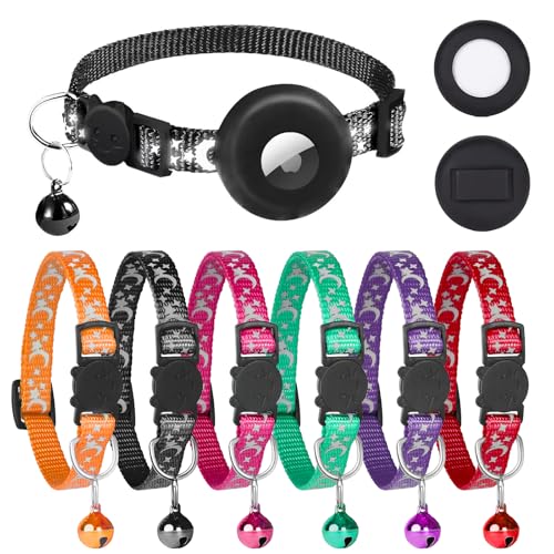 8PCS Airtag Katzenhalsband mit Glöckchen, Katzenhalsbänder mit Schnellverschluss, Reflektierend, mit Sicherheitsschnalle, Verstellbar 20,3–34,5 cm, Passend für Alle Hauskatzen, Welpen, Zubehör (Star) 8PCS Airtag Katzenhalsband mit Glöckchen, Katzenhalsbänder mit Schnellverschluss, Reflektierend, mit Sicherheitsschnalle, Verstellbar 20,3–34,5 cm, Passend für Alle Hauskatzen, Welpen, Zubehör (Star) von GingerUPer