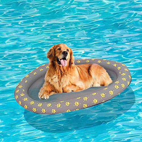 Ginkago Aufblasbar Schlauchboot Hunde Boot Haustier Luftmatratze Schwimmbad Strand Spielzeug (Grey) von Ginkago