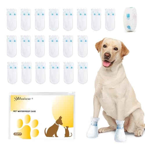 Hundepfotenschutz, Pfotenschutzstiefel, Einweg-Hundestiefel, mit 1 Rolle Klebeband, geeignet für Spaziergänge mit Haustieren, Wandern, postoperative Pflege, geeignet für Hunde mit einem Gewicht von 15 von Giococo