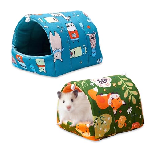 Girlove 2 Stück Meerschweinchen Bett, Waschbar Meerschweinchen Höhle Versteck Meerschweinchen Kuschelhöhle Hamsterkäfig Zubehör für Hamster Zwergkaninchen Chinchillas Frettchen von Girlove