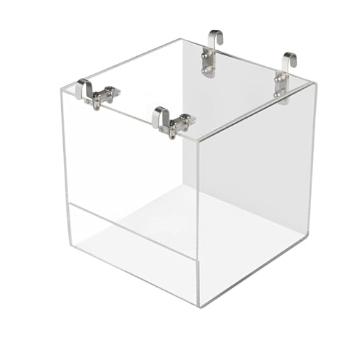 Girlove hängende Vogelbadewanne Würfel Vogelbadewanne Badebox Schüssel Käfigzubehör kleine Vögel Kanarienvögel Lerchen Papageien Kakadus Unzertrennliche Papageien Bad (13x13x11cm) von Girlove
