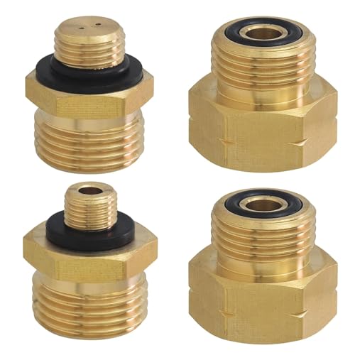 GisWell 4 Stück Gasflaschen Adapter Set, Gasadapter für Gasflaschen Europa, Gas Adapter Set Europa Camping,zum Anschluss von Druckreglern an ausländischen Gasflaschen(1,2,3,4) von GisWell