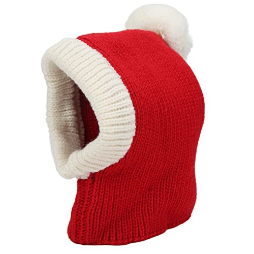 GisooM Hunde-Wintermütze, Rote Haustier-Weihnachts-Winter-warme Strickmütze für Kleine und Mittelgroße Hunde, Welpen, Katzen (Rot) von GisooM