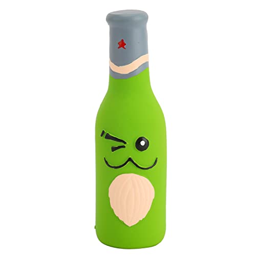 GisooM Weinflaschen-Quietschspielzeug für Hunde, Tragbares, Weiches, Flexibles Latex-Quietschspielzeug für Kleine und Mittelgroße Hunde(Bierflasche) von GisooM