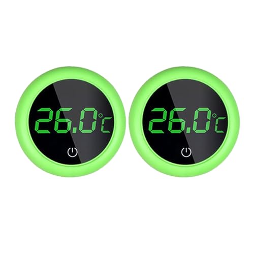 Gissroys Digitales Aquarium-Thermometer, LED-Bildschirm, Berühren Sie die Tanks 0–99 °C, Wasserthermometer, digital, zum Aufkleben, klein, 2 Stück von Gissroys