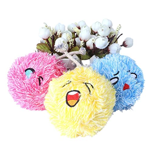 Gissroys Plüsch-Spielzeugbälle für Katzentraining, Spielen, Pompons, Haustierbedarf für Katzen, bunte Bälle, Katzenspielzeug, Pompons, 10,2 cm Durchmesser, Katzenspielzeug-Ball, weich von Gissroys