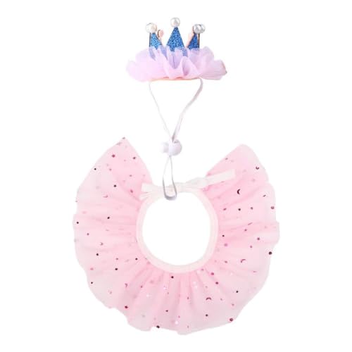 Haustier Prinzessin Kronen Und Halsband Set Pailletten Tüll Glitzer Geburtstag Party Outfit Geschenk Für Einen Festlichen Look Geburtstagsfeier Hund Geburtstag Zubehör Junge von Gissroys