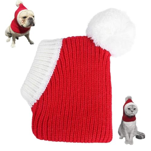 Hund Weihnachtsmütze Party Kleidung Zubehör Winter Warme Kappe Schal Für Katzen Und Kleine Hunde Ohr Hals Wärmer 3 Größe Hund Hals Ohr Wärmer von Gissroys
