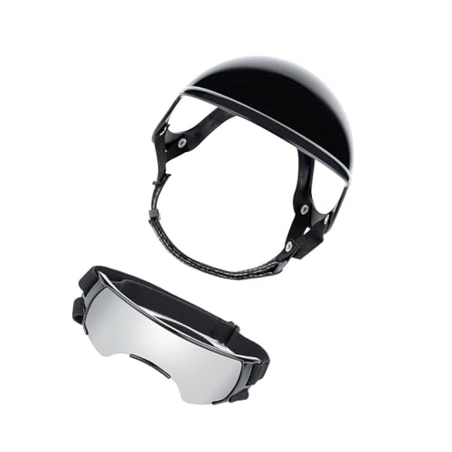 Verstellbares Schutzhelm und Schutzbrille für aktive Haustiere, Outdoor-Aktivitäten, sonnenfeste Sonnenbrille für kleine Rassen, Outdoor-Reithelm von Gissroys