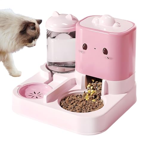 Automatic Cat Feeder, Pet Food Water, Large Capacity Cat Food Dispenser for Pets, Dogs, Puppies, Kittens, Rabbits, 11.42x10.24x9.06 Inches, Yellow, Pink Automatic Cat Feeder, Pet Food Water, Large Capacity Cat Food Dispenser for Pets, Dogs, Puppies, Kittens, Rabbits, 11.42x10.24x9.06 Inches, Yellow, Pink von Gitekain