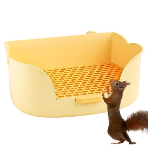 Bunny Litter Box, Rabbits Bedding Tray, Pet Toilet Pan, Spacious Comfortable Small Animal Litter Box for Rabbits, Guinea Pigs, Chinchillas Pets, 500g, Yellow Bunny Litter Box, Rabbits Bedding Tray, Pet Toilet Pan, Spacious Comfortable Small Animal Litter Box for Rabbits, Guinea Pigs, Chinchillas Pets, 500g, Yellow von Gitekain