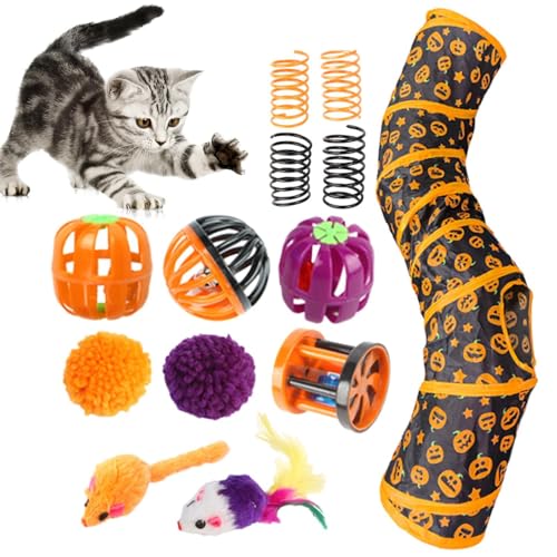 Cat Tube Tunnel | Pet Cat Tube Toy Tunnel Set für Halloween - Reduziert Indoor Pet Cat Langeweile Ganzjahresspielmöbel für Balkon, Schlafzimmer, Wohnzimmer Cat Tube Tunnel | Pet Cat Tube Toy Tunnel Set für Halloween - Reduziert Indoor Pet Cat Langeweile Ganzjahresspielmöbel für Balkon, Schlafzimmer, Wohnzimmer von Gitekain