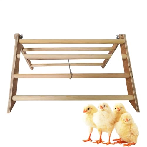 Chick Barch, interaktive Hölzerne Huhn stehend, Dschungel Gym Roosting Bar für Hühner, große Vögel, und Aras, , leicht, aber stabile Sitzstange, 37 x 32 x 20 cm von Gitekain