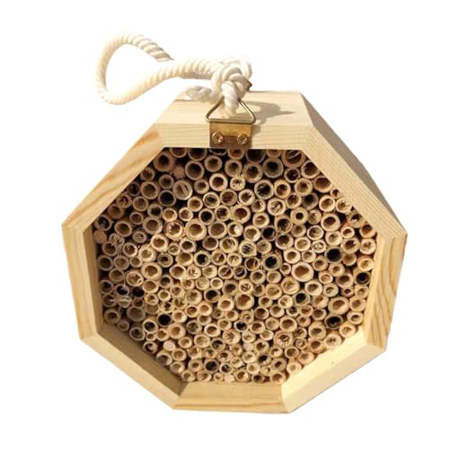 Decorative Wooden Bee Hotel, Weather Resistant Natural Pollinator Hive, Butterfly, Wasp Habitat Shelter for Garden, Balcony, Backyard, and Patio, Brown Decorative Wooden Bee Hotel, Weather Resistant Natural Pollinator Hive, Butterfly, Wasp Habitat Shelter for Garden, Balcony, Backyard, and Patio, Brown von Gitekain
