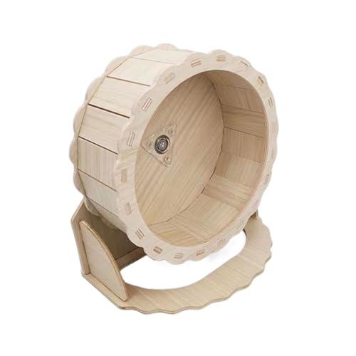 Hamsterrad aus Holz, Rennmausrad, leise laufende Untertasse für Kletteraktivitäten, natürliche Lebensraumsimulation, Anreicherungsspielzeug für kleine Haustiere, Käfigdekoration, 23 x 23 x 13,5 cm von Gitekain