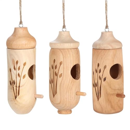 Kolibri Haus, 3X Brutnest, 12 x 7 x 5 cm, hängende Vogelhütte Unterschlupf für Garten, Hof, Balkon, , Baumstamm, Vogelbeobachtung im Freien von Gitekain