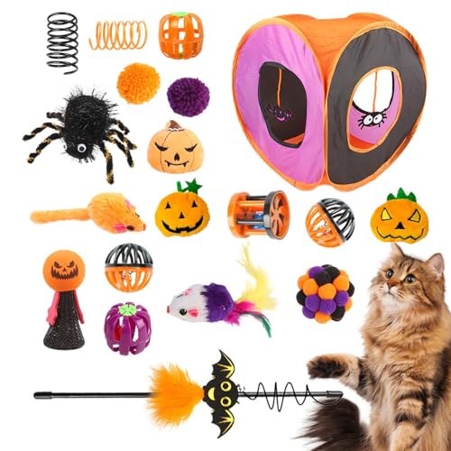 Katzentunnel für Indoor-Katzen | Niedliches Katzenspiel-Tunnel-Spielzeug – Halloween Faltbarer quadratischer Kanal Katzenspielzeugbox, Kätzchen-Zubehör, Katzenfederstab, Ballspielzeug für den Katzentunnel für Indoor-Katzen | Niedliches Katzenspiel-Tunnel-Spielzeug – Halloween Faltbarer quadratischer Kanal Katzenspielzeugbox, Kätzchen-Zubehör, Katzenfederstab, Ballspielzeug für den von Gitekain