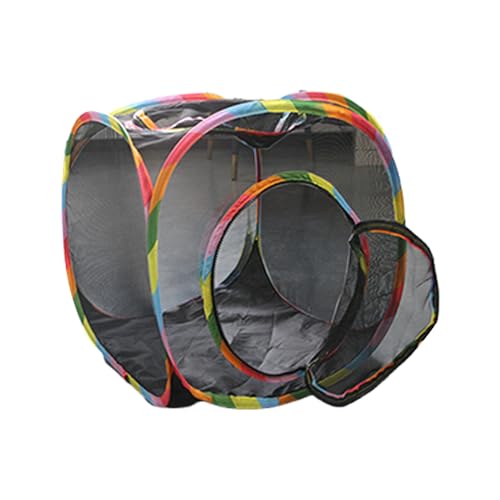 Katzenwürfel für den Außenbereich, Gehege Zelt mit Tunnel, Tierlaufstall, Spielhaus, belüftetes Versteckhaus & Pop-Open-Design, ideal für Balkon, Terrasse und Wohnung, 40,5 x 41 x 39 cm von Gitekain