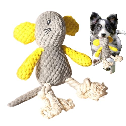Quietschendes Hundespielzeug, interaktives Zahnen, Kaumäuse, Plüschspielzeug, Knistergeräusch, Zerren und Apportieren, Welpen-Kauzubehör für drinnen und draußen, 26,5 x 19 x 8 cm Quietschendes Hundespielzeug, interaktives Zahnen, Kaumäuse, Plüschspielzeug, Knistergeräusch, Zerren und Apportieren, Welpen-Kauzubehör für drinnen und draußen, 26,5 x 19 x 8 cm von Gitekain