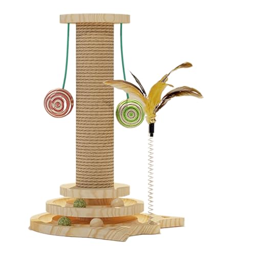 Scratching Post, Sisal Cat Scratcher, Interactive Anti-Tilting Toy, Reusable Exercise Tool for Floor Use, Encouraging Activity, Keeping Cats Entertained, 15.75x10.24x10.24 inches von Gitekain