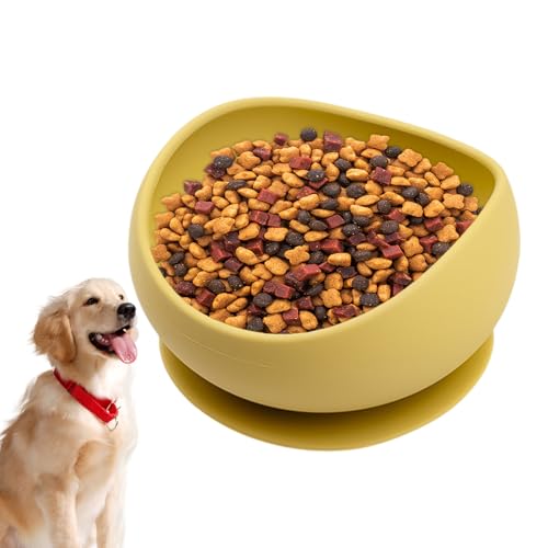 Silicone Pet Bowl, Non-Slip Cat Feeding Plate, Suction Cups with Raised Edges for Wet and Dry Food, Prevents Spills for Puppies and Kittens, 4.92x2.83 inches von Gitekain