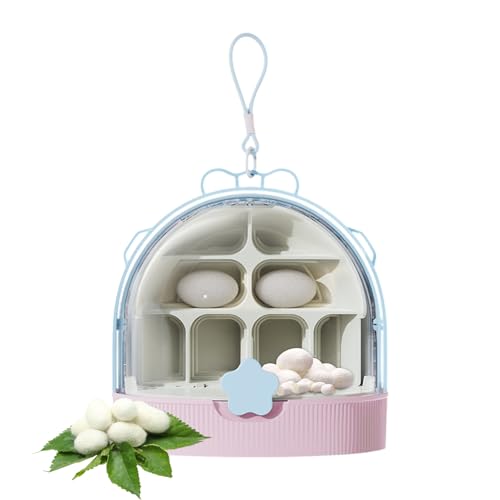 Silkworm Box, Clear Escape-Proof Ventilated Keeper, Safe Habitat for Silkworms, Educational Reptile Enclosure for Backyard Hunting and Science Projects, 7.09x7.09x7.48 inches von Gitekain