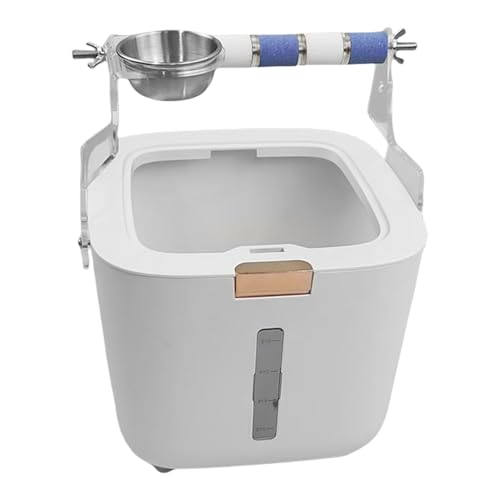 Vogel-Toilettenständer, Töpfchentraining Sitzstange mit Futterbecher, Pfotenschleifstation für Papageien, Lovebirds, Desktop-Sittiche, Kletterständer, 6,89 x 6,89 x 8,46/22 x 22 x 30 cm Vogel-Toilettenständer, Töpfchentraining Sitzstange mit Futterbecher, Pfotenschleifstation für Papageien, Lovebirds, Desktop-Sittiche, Kletterständer, 6,89 x 6,89 x 8,46/22 x 22 x 30 cm von Gitekain