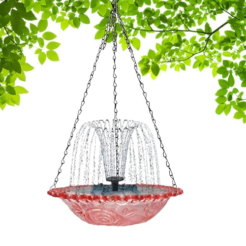 Vogeltränke im Freien, Solar-Vogelbrunnen, hängender Trink-Futterspender, dekorative hängende Badewannenschüssel, ideal für Ihren Garten, Terrasse, Balkon und Kolibri im Freien Vogeltränke im Freien, Solar-Vogelbrunnen, hängender Trink-Futterspender, dekorative hängende Badewannenschüssel, ideal für Ihren Garten, Terrasse, Balkon und Kolibri im Freien von Gitekain